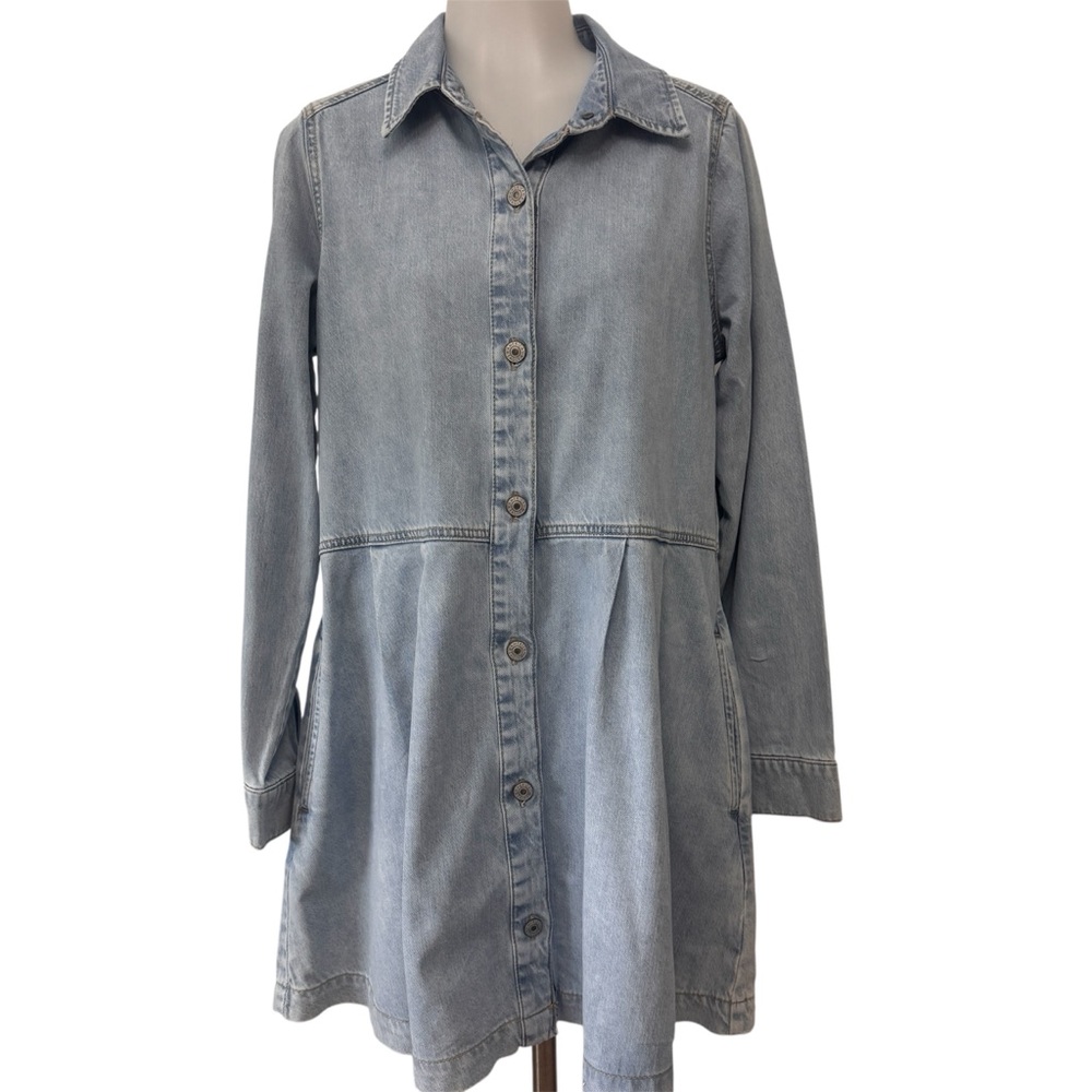 American Eagle Outfitters Light Blue Long Sleeve Dress - Picture 2 of 10